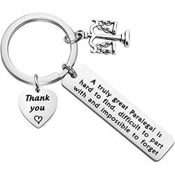 Zuo Bao Scales of Justice Keychain Paralegal Gift Legal Assistant Gift A Truly Great Paralegal is Hard to Find Difficult to Part with Legal Secretary Gift