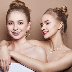 Hicarer 9 Pieces Gold Chain Necklace Sets Gold Layered Chain Necklace Boho Pendant Choker Paperclip Lock Coin Chunky Link Chain Jewelry for Women Girls