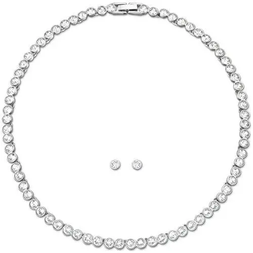 SWAROVSKI Womens Tennis Jewelry Collection, Rhodium Finish, Clear Crystals SWAROVSKI Womens Tennis Jewelry Collection, Rhodium Finish, Clear Crystals