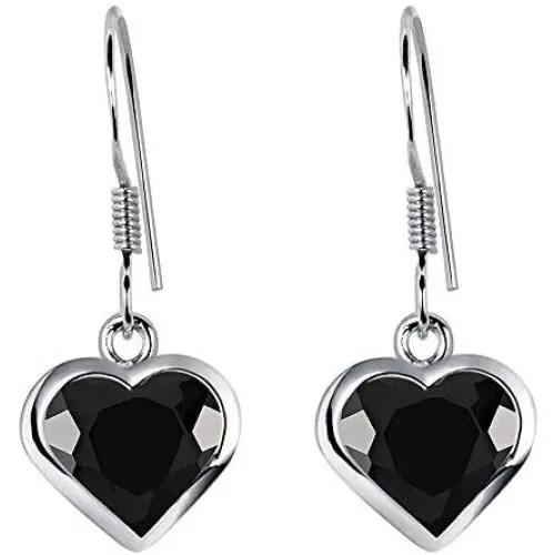 Orchid Jewelry 925 Sterling Silver Dangly Nickel Free Earrings Set For Women Heart Shape 1.90 Ct Natural Black Onyx Fashion Jewellery Anniversary Engagement Christmas Gifts For Girls Orchid Jewelry 925 Sterling Silver Dangly Nickel Free Earrings Set For Women Heart Shape 1.90 Ct Natural Black Onyx Fashion Jewellery Anniversary Engagement Christmas Gifts For Girls
