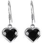 Orchid Jewelry 925 Sterling Silver Dangly Nickel Free Earrings Set For Women Heart Shape 1.90 Ct Natural Black Onyx Fashion Jewellery Anniversary Engagement Christmas Gifts For Girls