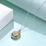 Daisy Necklace 925 Sterling Silver Spinning Daisy Flower Engraved Pendant Necklace Jewelry Gifts for Women Teen Girls