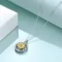 Daisy Necklace 925 Sterling Silver Spinning Daisy Flower Engraved Pendant Necklace Jewelry Gifts for Women Teen Girls