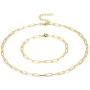 BOUTIQUELOVIN 14K Gold Dainty Paperclip Link Chain Necklace for Women Girls