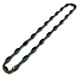 Accents Kingdom Womens Magnetic Hematite Therapy & Healing Stone Necklace W Twist Beads A