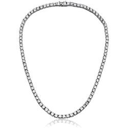 NYC Sterling Women 4MM Round Prong Cubic Zirconia Tennis Necklace