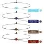 W WOOGGE Womens 7 Pack of Single Gemstones Choker Necklace 7 Chakra Crystals Beads Yoga Reiki Healing Energy Balancing Collar Necklace for Girls