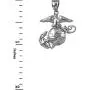 LA BLINGZ Sterling Silver US Marine Corps Necklace