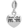 Lifequeen Heart Love Mom Charms Dangle Charm Beads for Bracelets