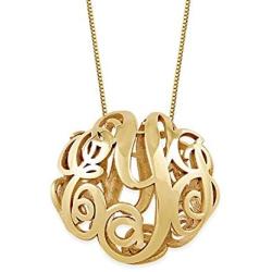 MyNameNecklace Personalized 3D Hollow Monogram Necklace- Custom 3 Initial Pendant