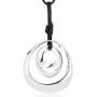 Long Pendant Necklaces Silver Pendant Natural Black Rope Chain Bohemian Necklace for Women Teens Girls with Gift Box