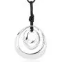 Long Pendant Necklaces Silver Pendant Natural Black Rope Chain Bohemian Necklace for Women Teens Girls with Gift Box