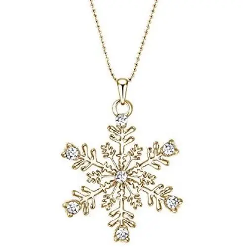 EVER FAITH Austrain Crystal Daily Winter Snowflake Flower Necklace Chain for Girls Women Clear EVER FAITH Austrain Crystal Daily Winter Snowflake Flower Necklace Chain for Girls Women Clear