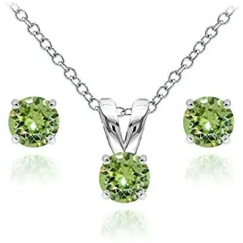 GemStar USA Sterling Silver Solitaire Necklace and Stud Earrings Set Made with Swarovski Crystals GemStar USA Sterling Silver Solitaire Necklace and Stud Earrings Set Made with Swarovski Crystals