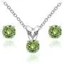 GemStar USA Sterling Silver Solitaire Necklace and Stud Earrings Set Made with Swarovski Crystals GemStar USA Sterling Silver Solitaire Necklace and Stud Earrings Set Made with Swarovski Crystals