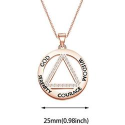 AA Recovery Symbol Cubic Zirconia Necklace Serenity Prayer AA Recovery Necklace God Serenity Courage Wisdom Sobriety Gift
