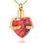 constantlife Crystal Heart Shape Cremation Jewelry Memorial Urn Necklace for Ashes, Stainless Steel Ash Holder Pendant Keepsake with Gift Box Charms Accessories for Women