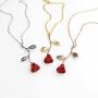 MignonandMignon Rose Pendant Necklace in Gold Rose Gold Silver Mothers Day Roses Jewelry Gift for Mom 3D Pendant