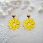 Gmillions Wood material Flower Tassel Earrings Dangle Drop Silver French Hook Jewelry for Womens