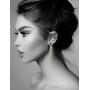 Fashion jewelry designer statement long rhinestone black camellia flower rose earrings for women
