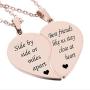 MJartoria BFF Necklace for 2-Split Valentine Heart Necklace TOGETHER FOREVER NEVER APART Best Friends Pendant Friendship Necklace Set of 2 Gifts for Her