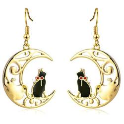 MIXIA Cute Anime Cartoon Sailor Moon Animal Cat Moon Earrings Gift for Girls Women Jewelry