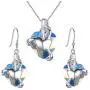 EleQueen 925 Sterling Silver CZ ''Courageous Heart'' Inspired Pendant Necklace Hook Earrings Set Made with Swarovski Crystals EleQueen 925 Sterling Silver CZ ''Courageous Heart'' Inspired Pendant Necklace Hook Earrings Set Made with Swarovski Crystals