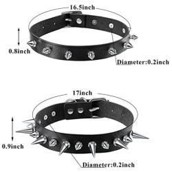 4 Pieces Biker Leather Studded Choker PU Leather Collar Choker Punk Rock Gothic Necklace Choker