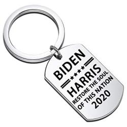 FAADBUK Biden Harris 2020 Vote Keychain Biden Harris 2020 Restore The Soul of This Nation Jewelry Biden Harris Democrat Elections President Vote Keychain for Friend Family