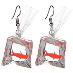 TATHIA Women Funny Candy Cherry Goldfish Water Bag Shape Dangle Hook Earrings Female Charm Jewelry