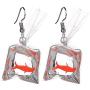 TATHIA Women Funny Candy Cherry Goldfish Water Bag Shape Dangle Hook Earrings Female Charm Jewelry