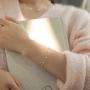 SISGEM Solid 14K Gold Pearl Bracelet for Women Girls Freshwater Cultured Pearl Bracelet Station Tin Cup Pearl Bracelet with Link Chain Dainty Jewelry Gifts for Mom, Wife, 6.5+1+1