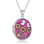 Picture Locket Necklace Sterling Silver That Holds Pictures Photo Butterfly Necklace Custom Personalized Memory Butterfly Locket Pendant Necklace Jewelry Gifts for Women Teens Girlfriend Her Mother
