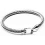 Tiyad Stainless Steel Twisted Bracelet Cable Bangle with Hook Clasp for Women Girl Jewelry. (SILVER)