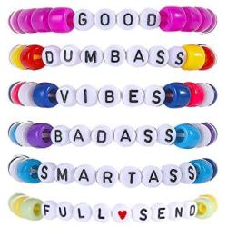 FUNEIA 6Pcs VSCO Bracelets for Women Boho Acrylic Beads Elastic Rope Friendship Bracelets Set Summer Beach Jewelry