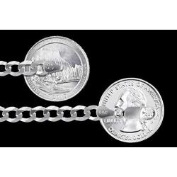 Mens Sterling Silver Flat Curb Chain 5.2mm-14.8mm Solid 925 Italy Link Necklace