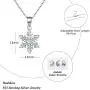 Hadskiss Silver Snowflake Jewelry Set for Women, 925 Sterling Silver Snowflake Stud Earrings, 45cm Silver Pendant Necklace with White Cubic Zirconia for Girlfriend Lady, for Christmas Hadskiss Silver Snowflake Jewelry Set for Women, 925 Sterling Silver Snowflake Stud Earrings, 45cm Silver Pendant Necklace with White Cubic Zirconia for Girlfriend Lady, for Christmas
