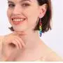 Personality Fashion Women Rainbow Chain Long Colorful Earrings Club Charms Jewelry Accessories