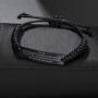 Set of 2 Gift to Son from Mom and Dad You Will Never Lose Customized Dog Tag Necklace with Adjustable Bracelet Braided for Graduation Birthday Valentines Gifts(Stainless Steel, Black)