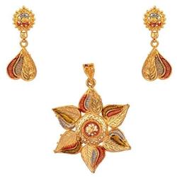 Efulgenz Indian Bollywood Antique Gold Plated Wedding Bridal Pendant Locket Necklace Earrings Jewelry Set