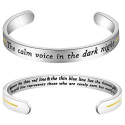 BAUNA 911 Dispatcher Gifts EMS Dispatcher Keychain The Calm Voice in the Dark Night Appreciation Gifts for 911 Dispatcher