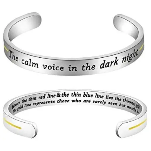 BAUNA 911 Dispatcher Gifts EMS Dispatcher Keychain The Calm Voice in the Dark Night Appreciation Gifts for 911 Dispatcher