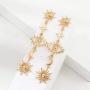 Gold Tone Evil Eyes sun moon Earrings Fashion Unique Abstract Eyes Drop Dangle Earring for Women Girls Exaggerated Jewelry