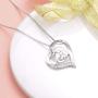 FLYOW I Love You More Heart Necklace for Women Girls Sterling Silver CZ Pendant, Best Valentines Mothers Day Jewelry Gifts