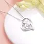 FLYOW I Love You More Heart Necklace for Women Girls Sterling Silver CZ Pendant, Best Valentines Mothers Day Jewelry Gifts