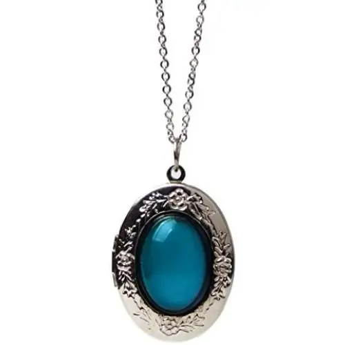 Acchen Mood Necklace Palace Gem Photo Frame Change Color Emotion Feeling Pendant Necklace