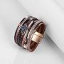 Hutou Cross Leather Bracelets for Women Evil Eye Bracelets for Teen Girls Birthday Gifts Boho Jewelry