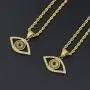 Moca Jewelry Hip-Hop Evil Eye Pendant Stainless Steel Chain Rhinestone Crystal Necklace for Men Women Moca Jewelry Hip-Hop Evil Eye Pendant Stainless Steel Chain Rhinestone Crystal Necklace for Men Women