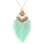 MIRMARU Bohemian Silky Thread Feather Shape Dangle Fringe Tassel Pendant Necklace - Gold Metal Long Chain Necklaces Statement for Women and Girl MIRMARU Bohemian Silky Thread Feather Shape Dangle Fringe Tassel Pendant Necklace - Gold Metal Long Chain Necklaces Statement for Women and Girl