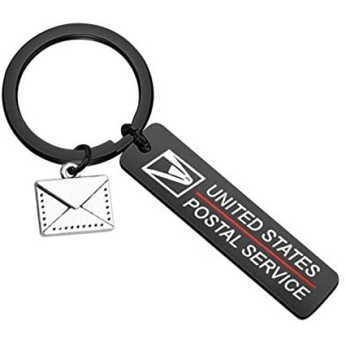 FAADBUK Post Office Keychain Postman Gift United States Postal Service Jewelry Gift for Postal Staff